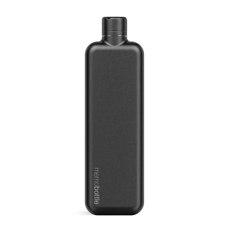 Memobottle Slim schwarz Edelstahl Flasche