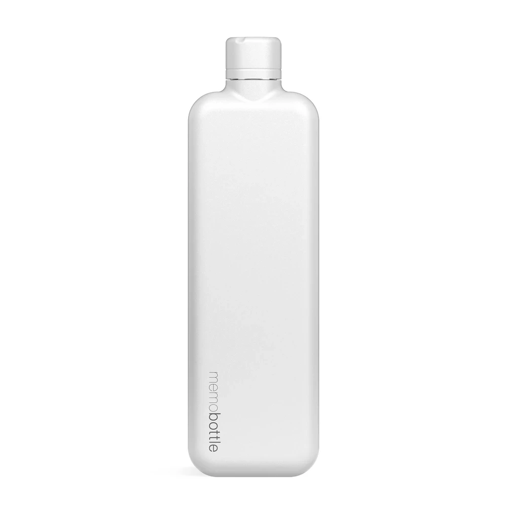 Memobottle Slim white stainless steel bottle