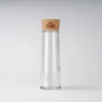 Bulb Flow glass drinking bottle - Swiss drinking bottle with wooden lid