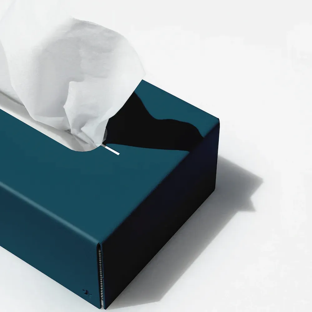 Cosmetic tissue box in ozen blue from Peppermint Products