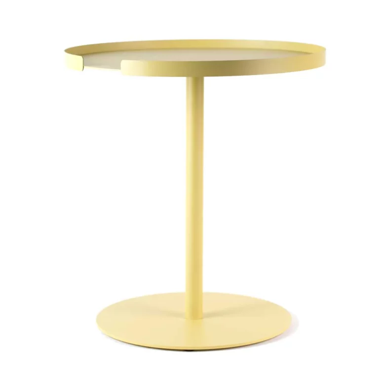 DesignBite minimalist metal side table in yellow